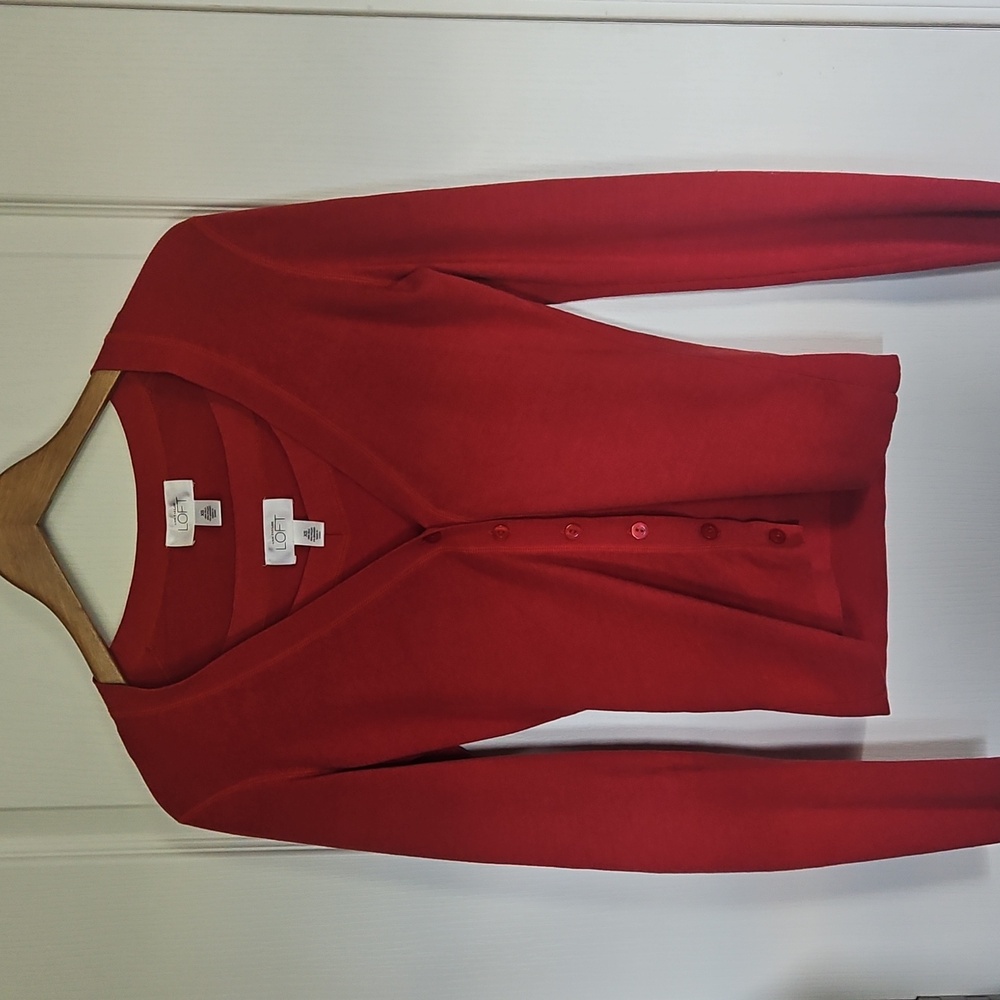 LOFT Rust Red Knit Top With Tank